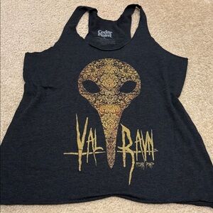 Women's Black and Gold Graphic Racerback Tank Top